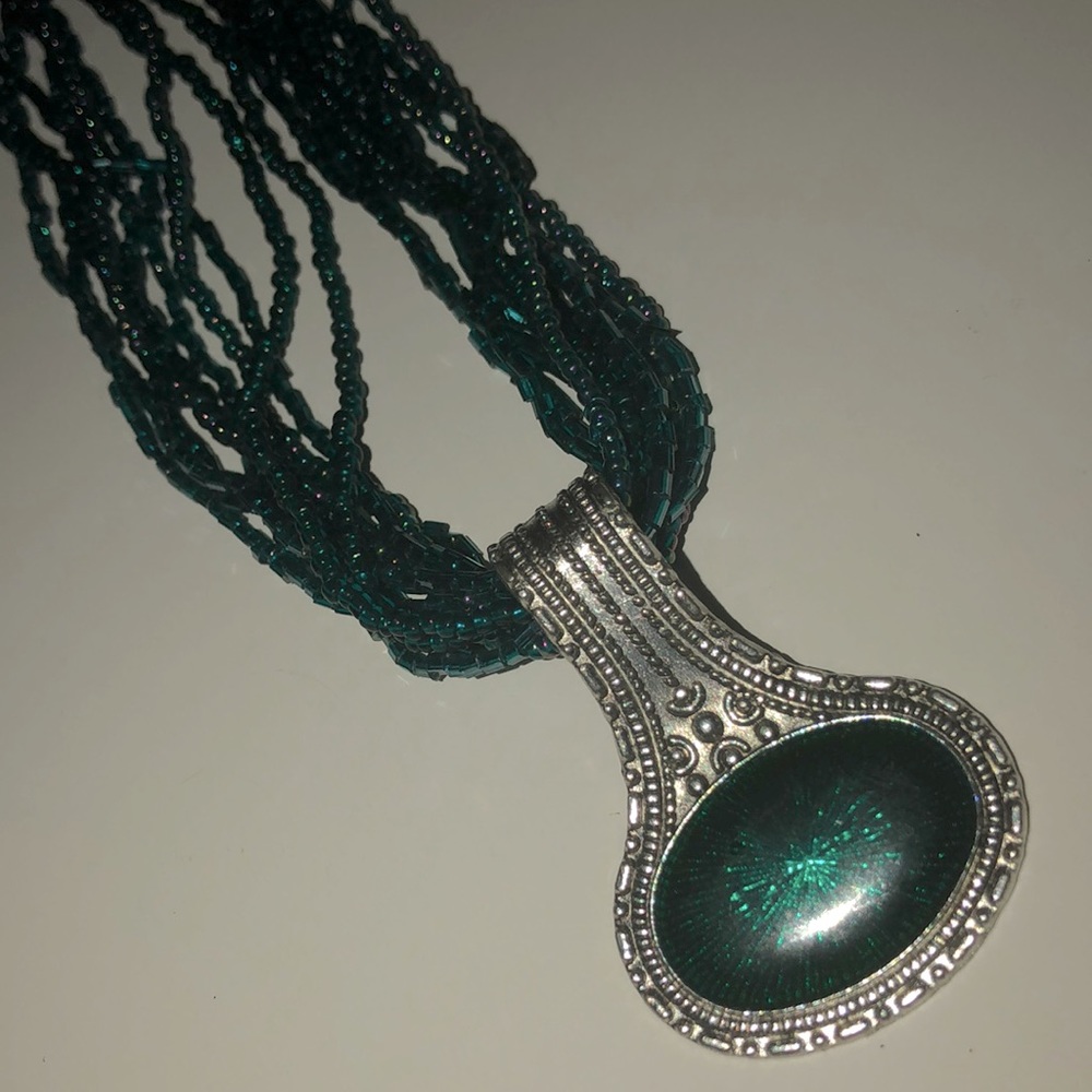 Green beaded necklace